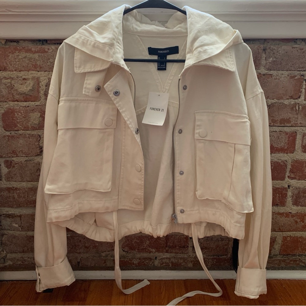 Forever21 White Denim Jacket